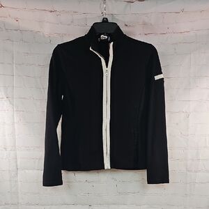 LOFT Sz SP  Bust 32" Black Athletic Jacket with White Accents  B33  BY